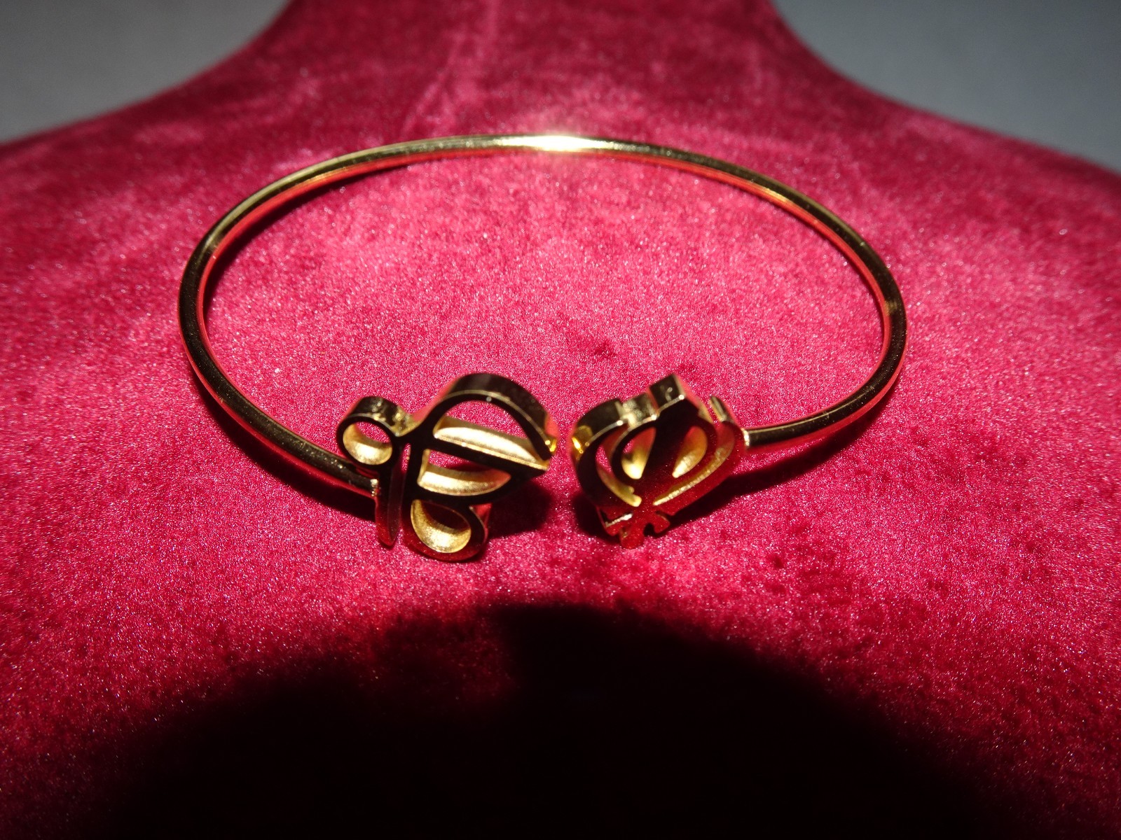 Ek Onkar & Khanda Bracelet Gold Plated adjustable Punjabi Gurmukhi Sikh Khalsa..