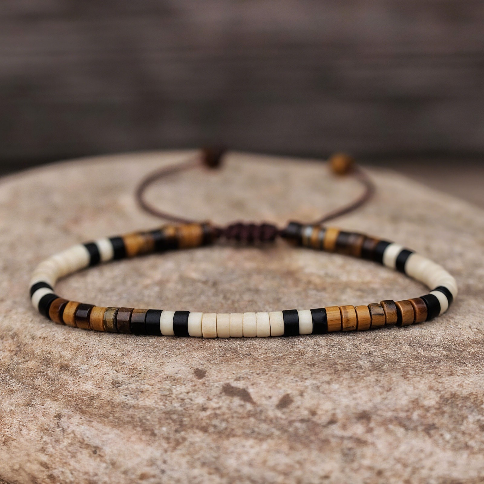 White Jade & Tiger Eye Beads Healing Women Men Adjustable Bracelet Ideal Gifts