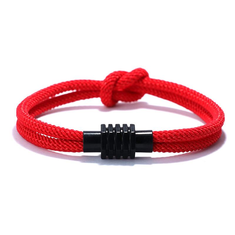 Rope Bracelet Fashion Men Women Square Knot Bracelets Outdoor Magnet Bangles New