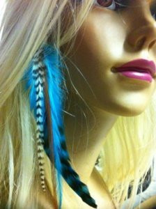 Indian Blue Clip on Feather Hair Extension Approx 6-7 Long Salon Quality Feather