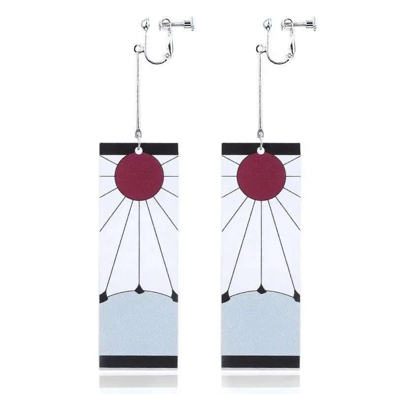 2pcs Anime Demon Slayer Inspired Acrylic Drop Earrings – Stylish Otaku Jewelry