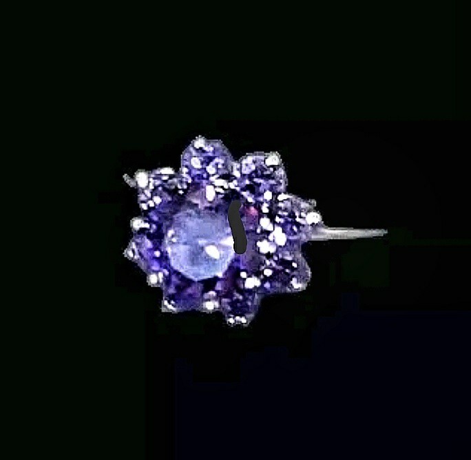 Size 5.5, 925 IP Round Brilliant Cut Amethyst Solitaire Cocktail Ring. NWOT!