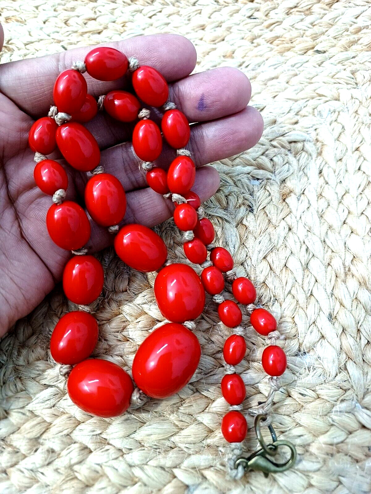 Tibetan Ethnic Marion Godart Tribal Handmade Banjara Resin Beads Necklace Hippie