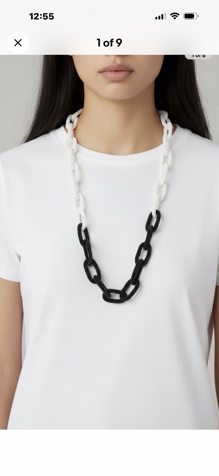 Statement Necklace Vineyard Vines black and white beaded