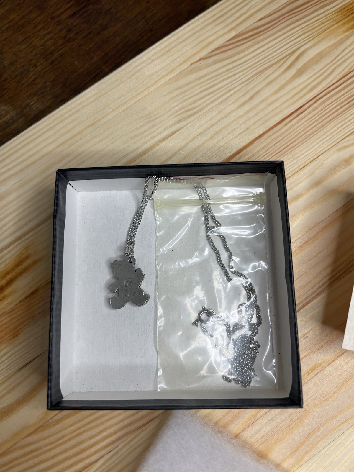 Vintage 2004 Teddy Bear Necklace And Pin T•O•Y (Thinking Of You) Brand