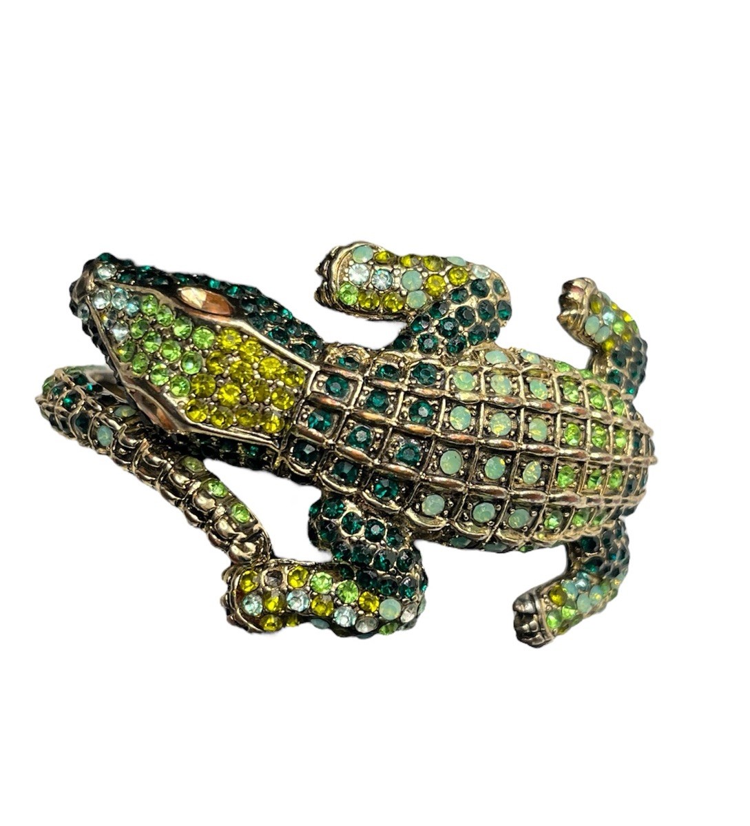 Betsey Johnson alligator crocodile reptile lizard rhinestone clamper bracelet