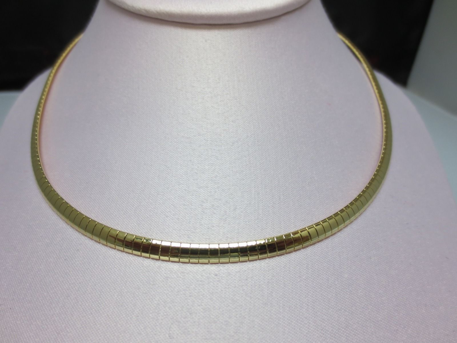 14kt GOLD EP 4MM OMEGA CHAIN NECKLACE 16-20 INCHES