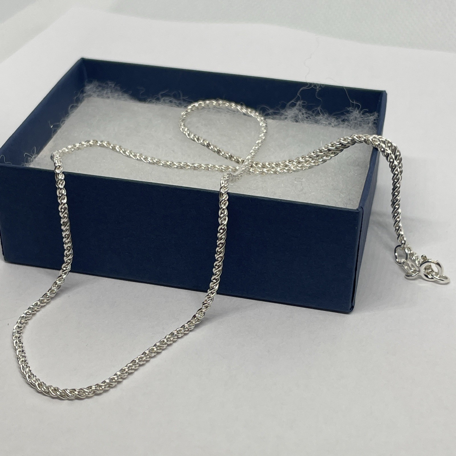 925 Sterling Silver Spiga Wheat Chain Necklace Length 18 Inch A7