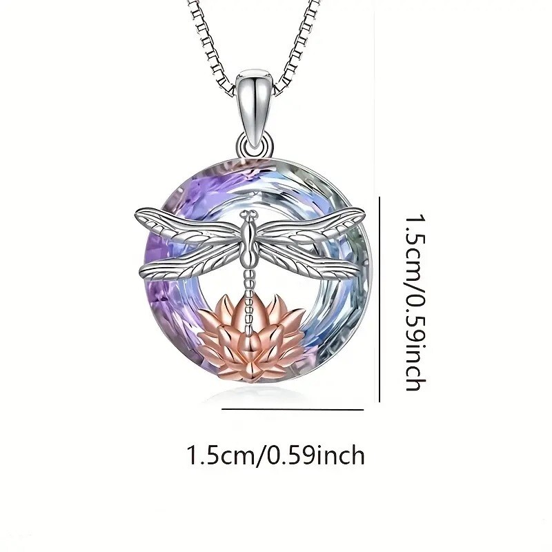 Rainbow Mystical Fire Topaz 925 Sterling Silver Charm Dragonfly Pendant Necklace