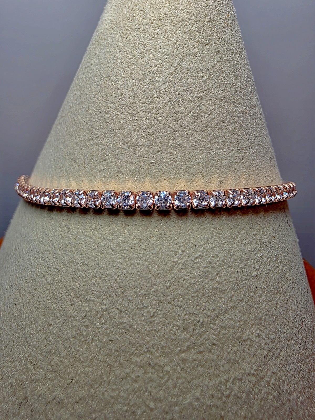 7.5″ 2.2mm Rose Gold Tennis Bracelet 925 Sterling Silver