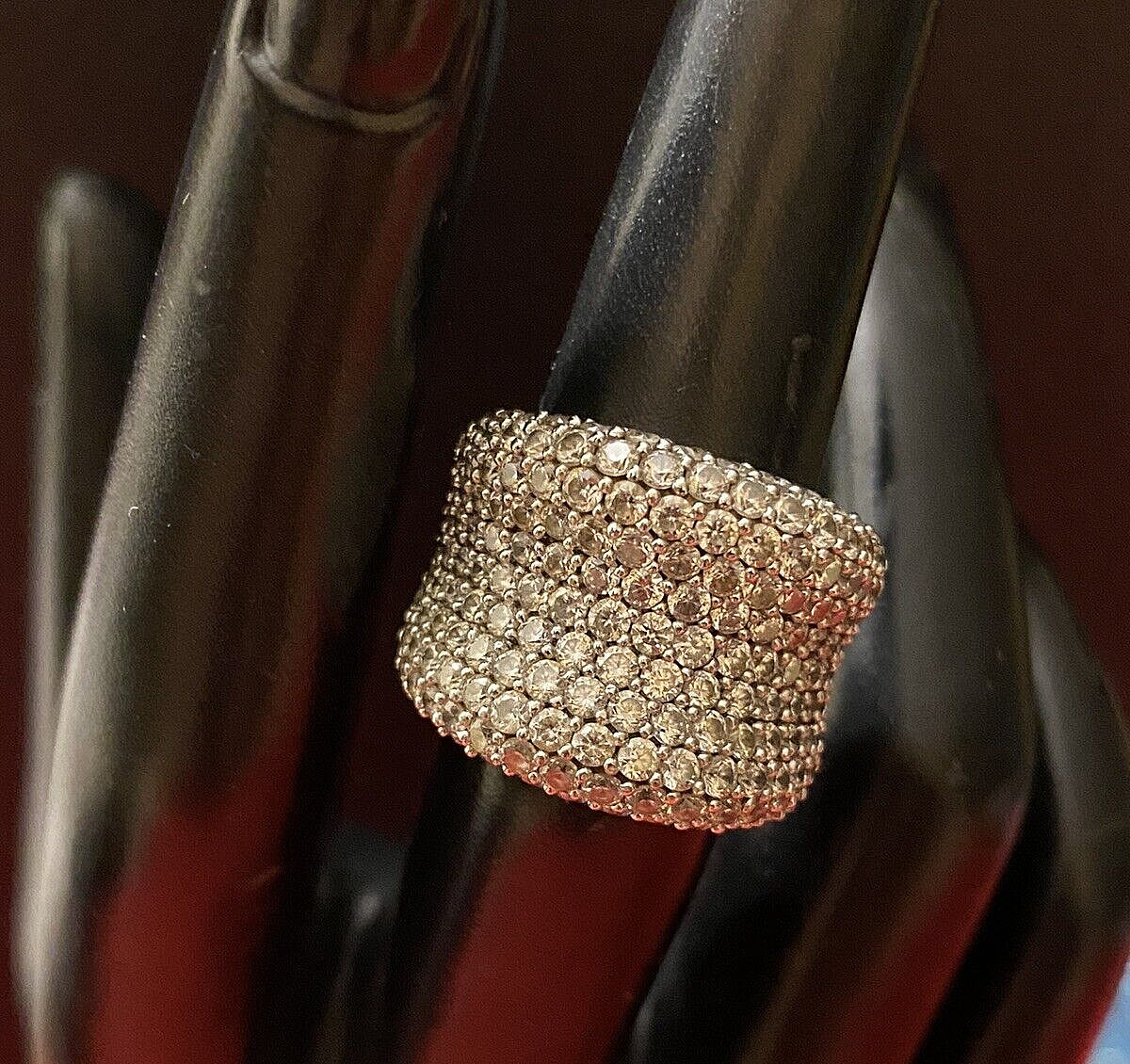 SIZE 6.5 STERLING SILVER PAVE CZ CRYSTAL RING by Apogee