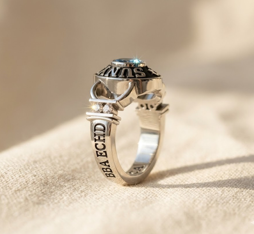 Personalized Marquise Cz Gemstone High School Ring Collage Class Graduation Gift