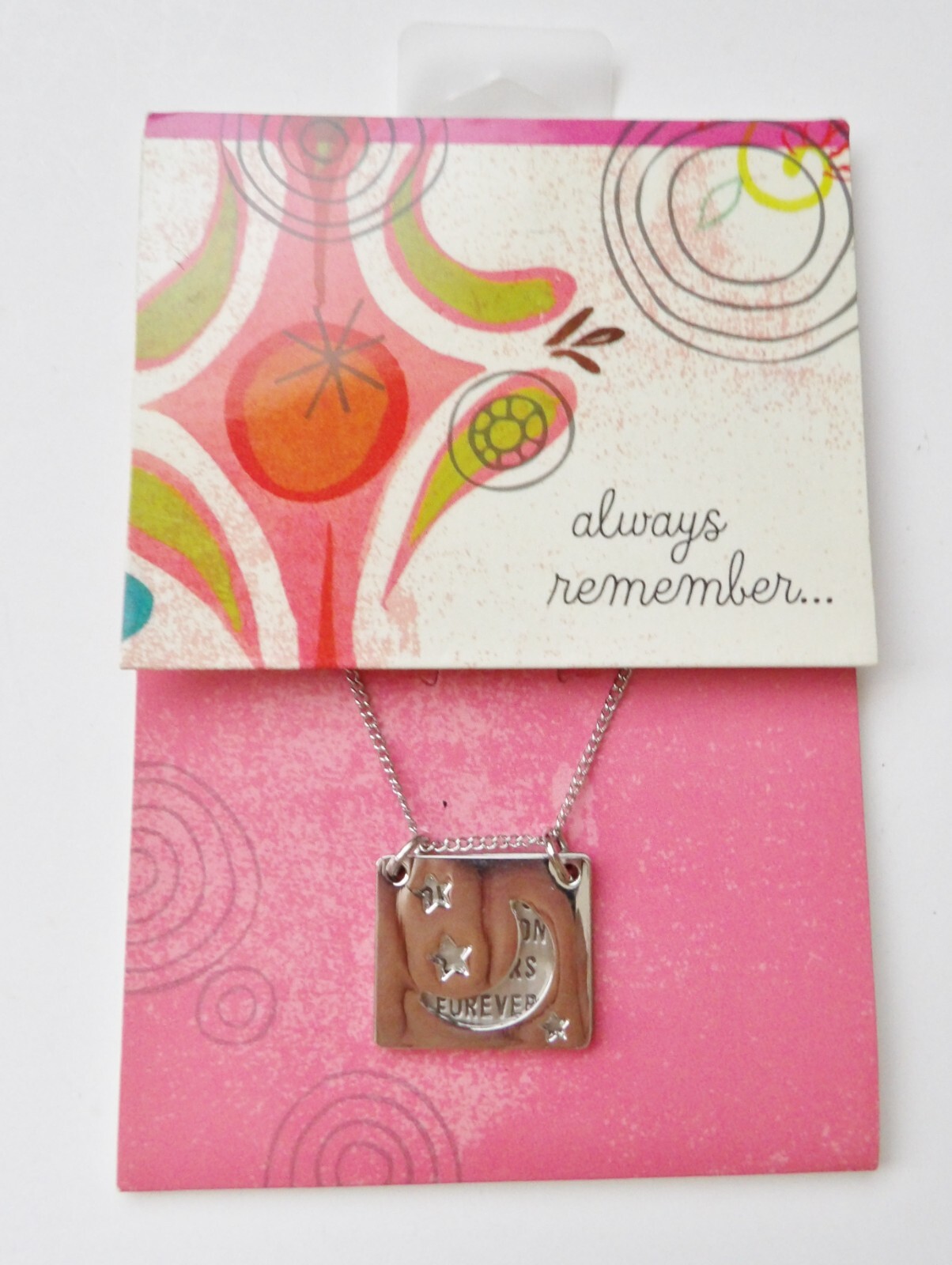 Hallmark ALWAYS REMEMBER HOW SPECIAL YOU ARE Silver Tone Necklace Moon & Stars