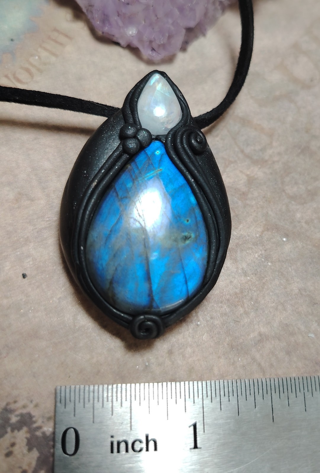 Lemurian Starseed Labradorite Crystal Necklace. 5d Awakening Spititual Jewelry