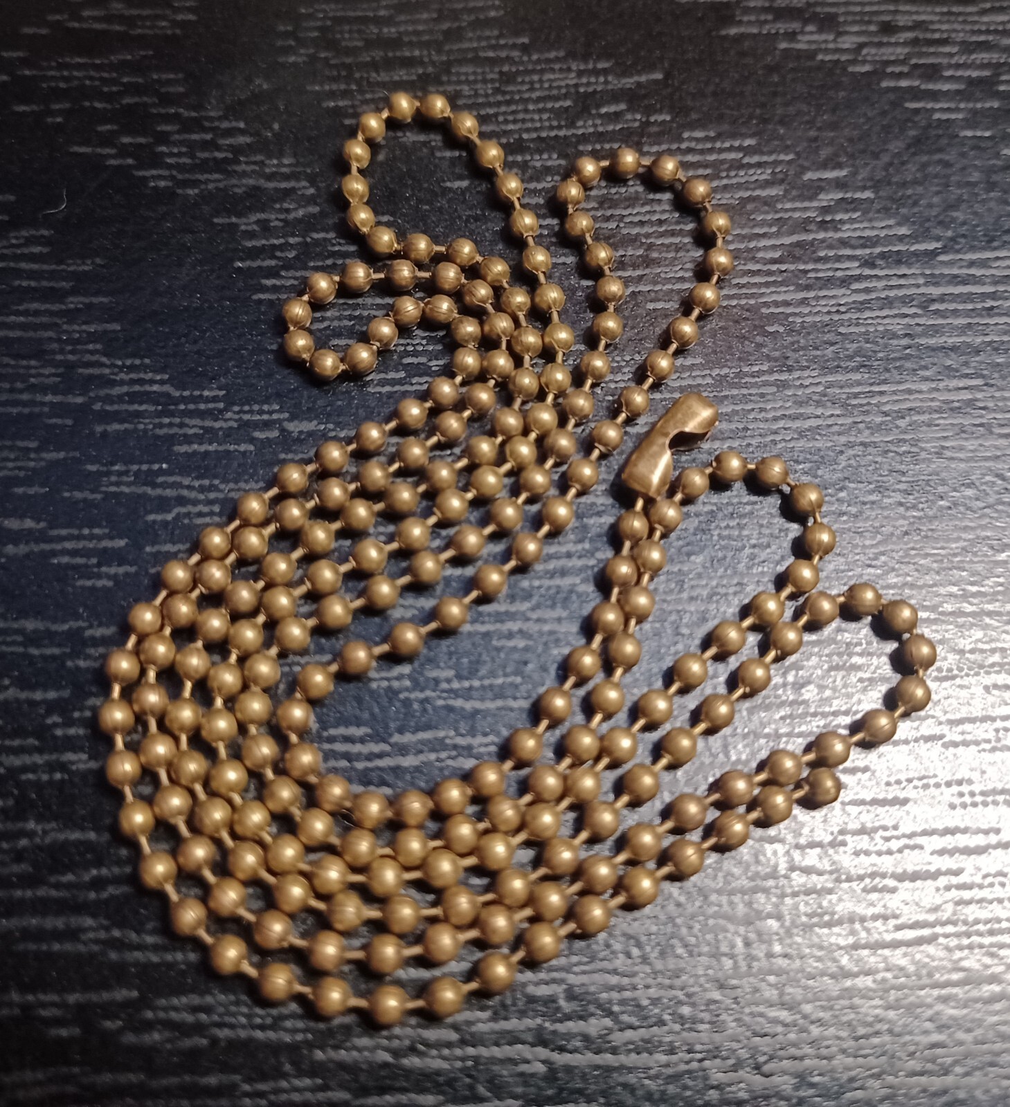 30″ Antique Bronze 2.4mm Ball Bead Stylish Military Dog Tag Chain Necklace