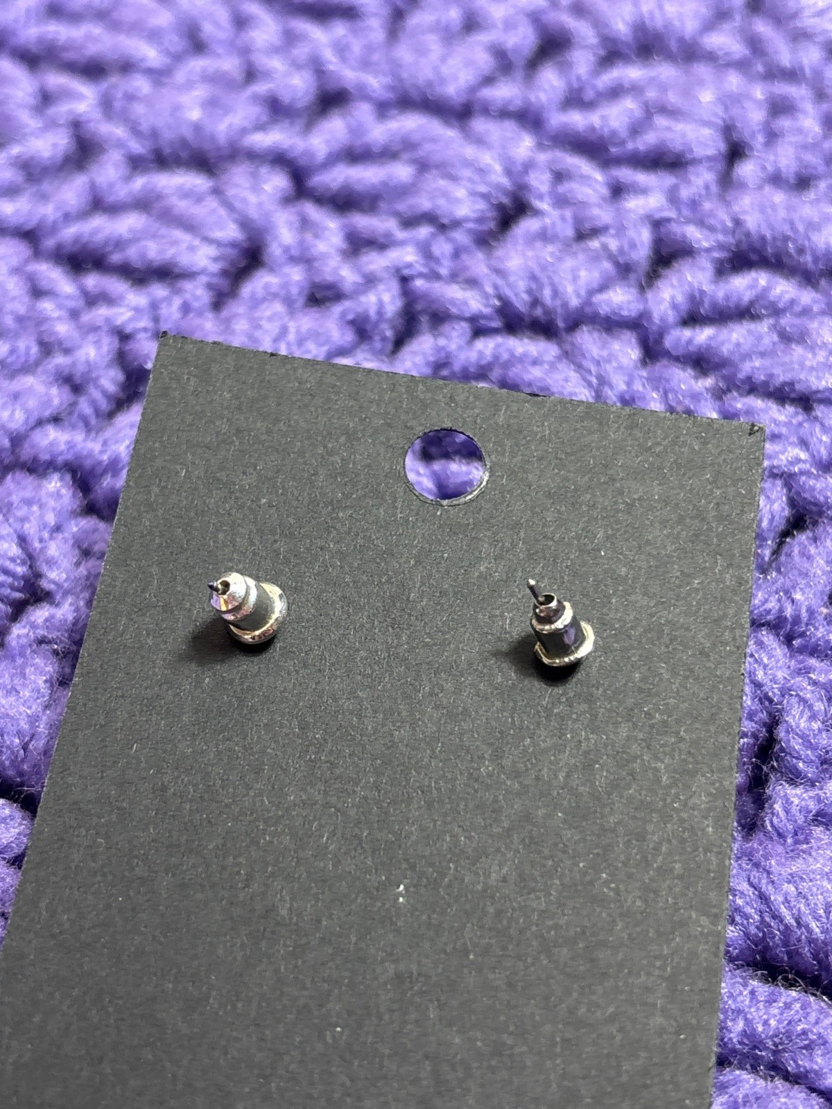 Small Open Back Blue Hoop Earrings 0.5 inch