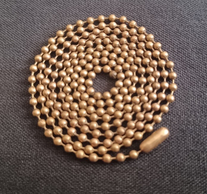 30″ Light Copper & 30″ Antique Bronze 2.4mm Military Bead Dog Tag Chain Necklace