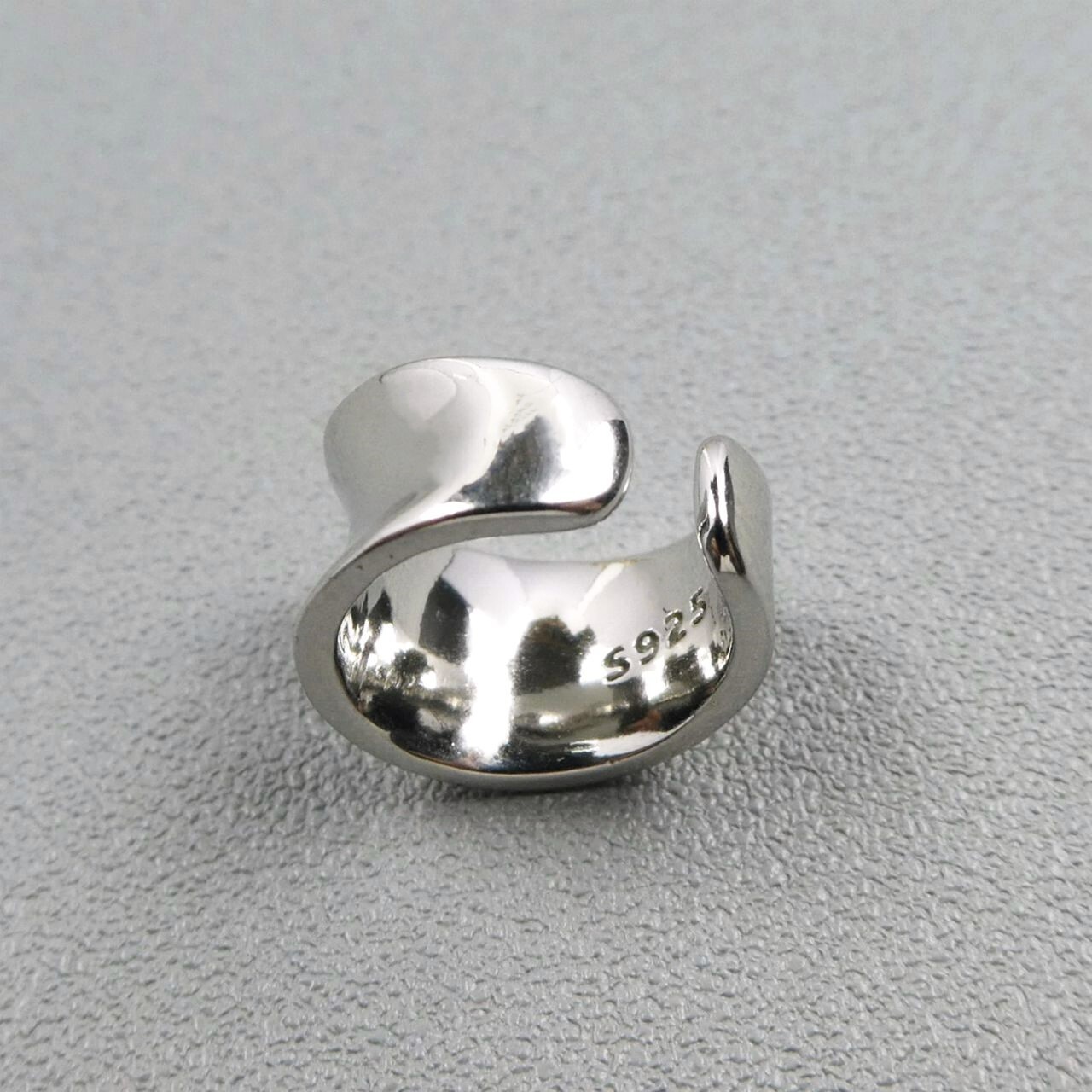 PAIR Concave Curved Small Sterling Silver Earring Ear Cuff Non Piercing Chic