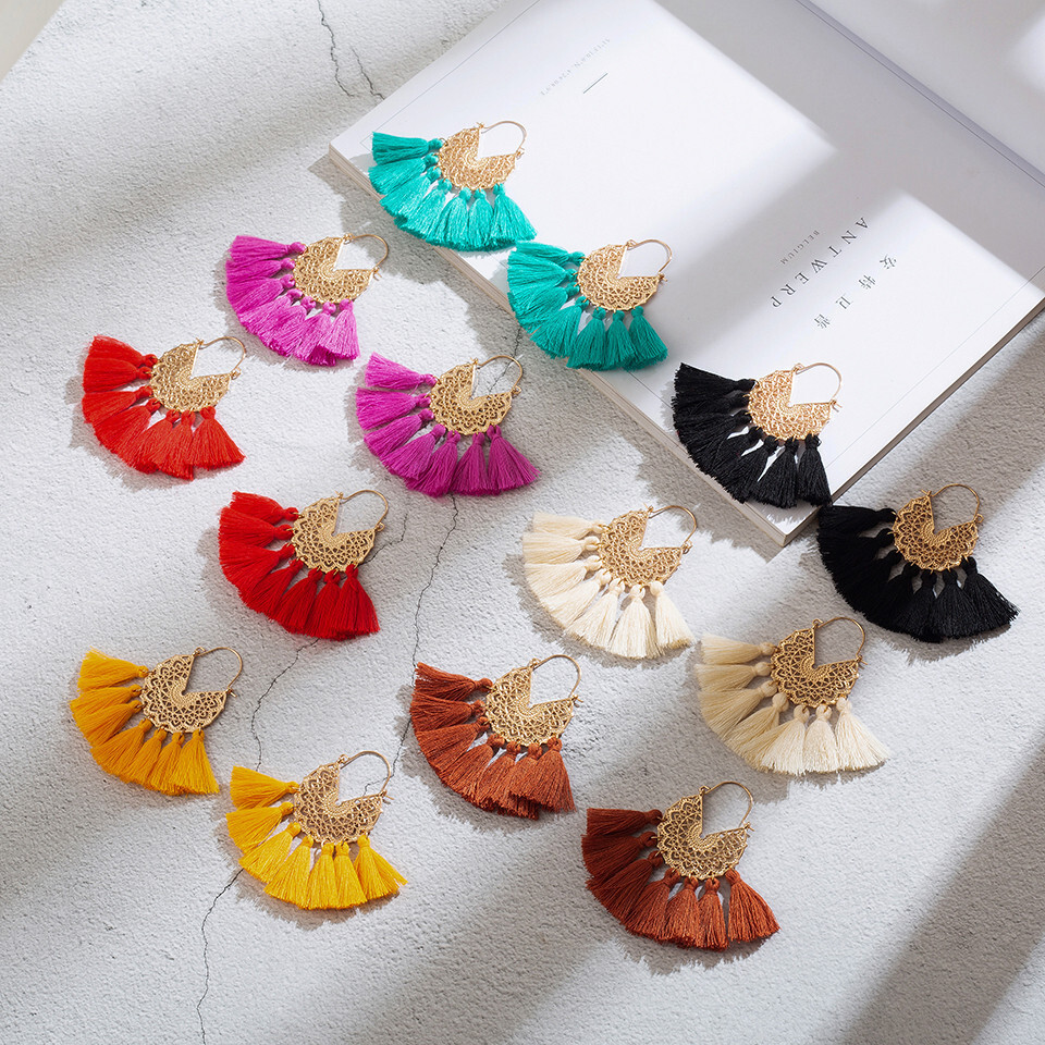 Fashion Bohemian Tassel Earrings Long Drop Dangle Women