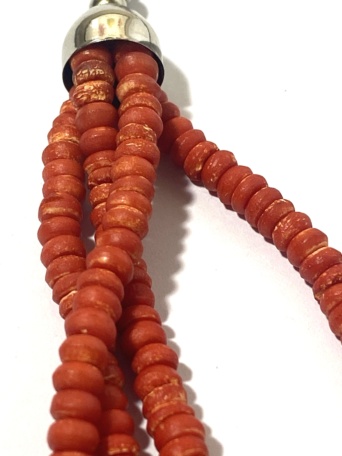 Vintage Multi Strand Red Orange Beaded Costume Necklace – Boho – Southwestern