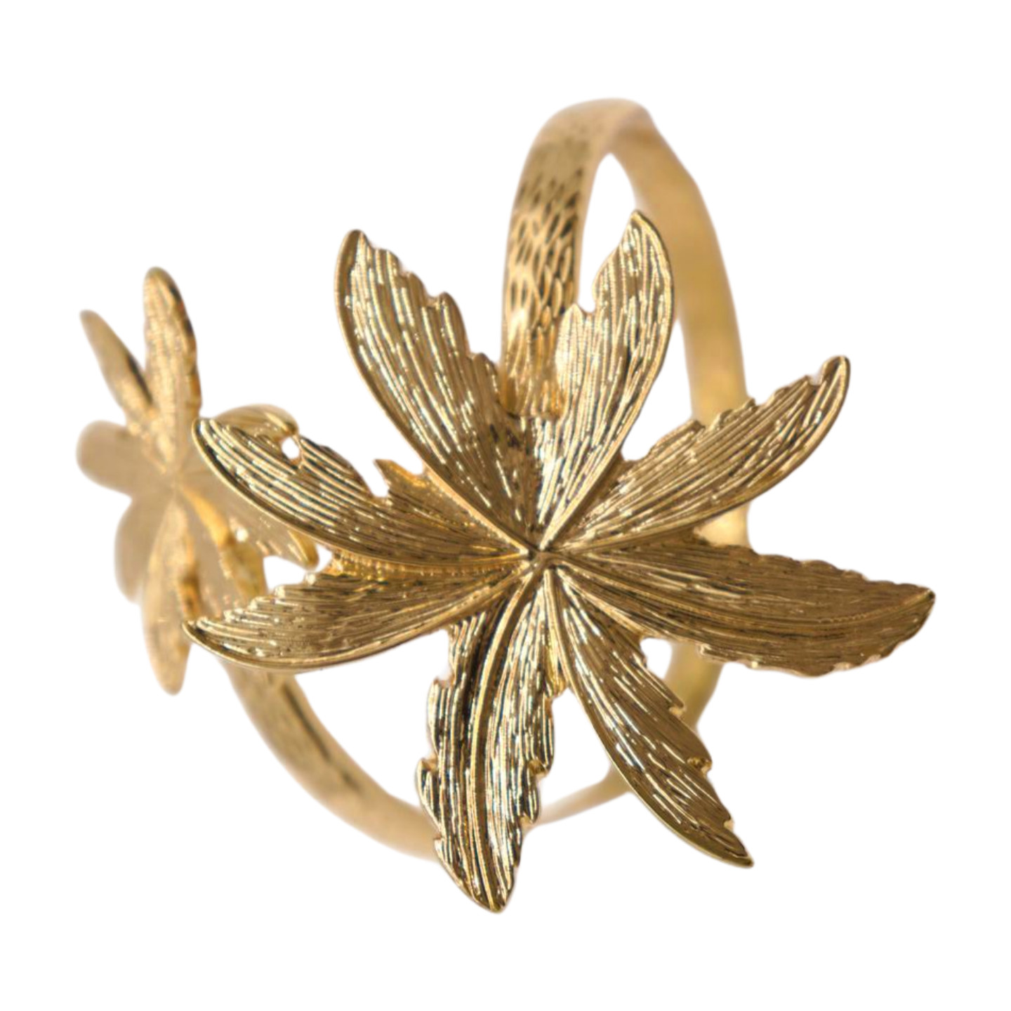 Women Wrist / Arm Cuff Bracelet Gold Metal Flowers Wrap Around Cute Accessory