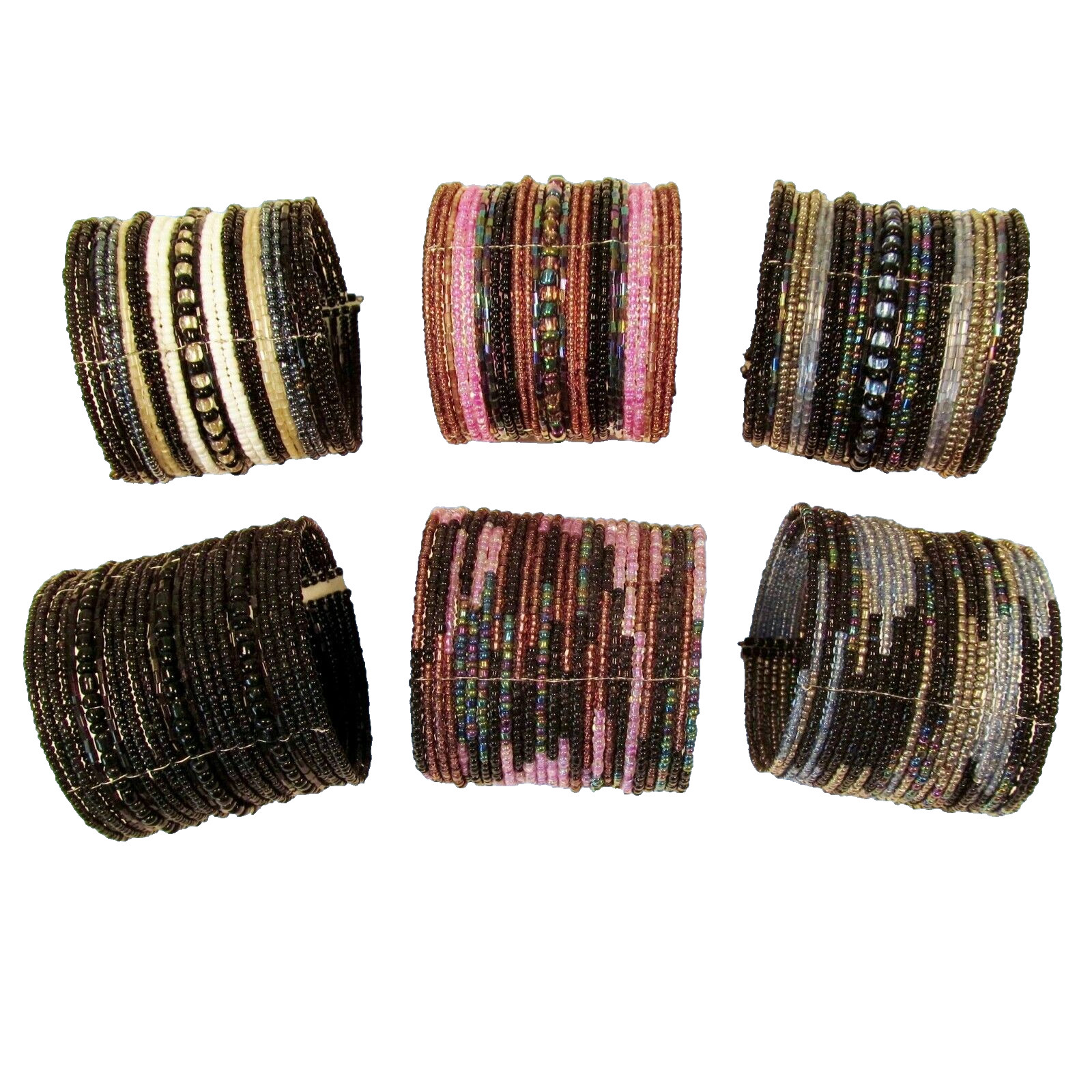 12 PC Handmade WIDE Bali Beaded Bling Cuff Bracelet WHOLESALE LOT GREAT VALUE!!