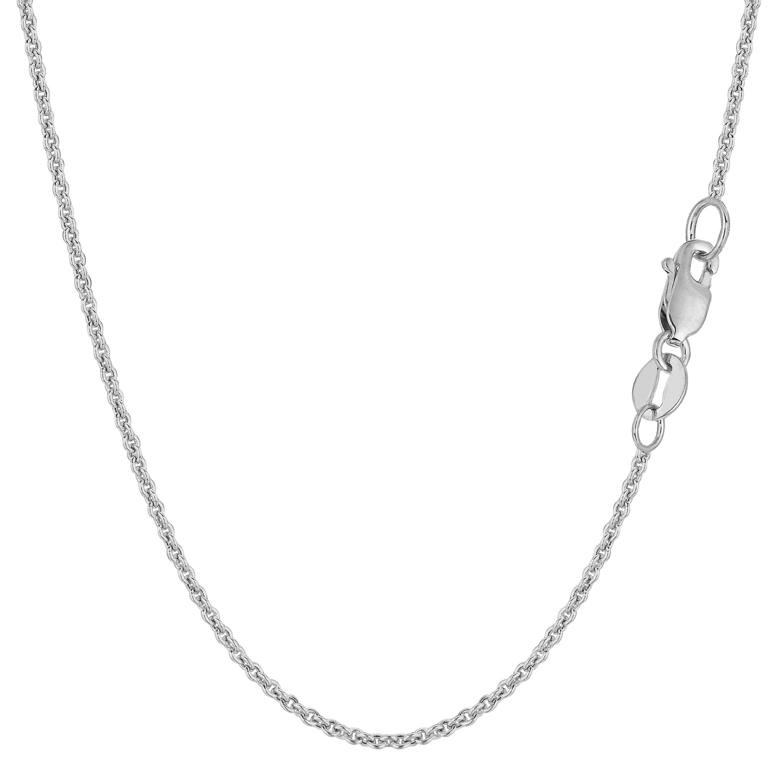 14k White Real Gold Forsantina Chain Necklace, 1.5mm, 20″