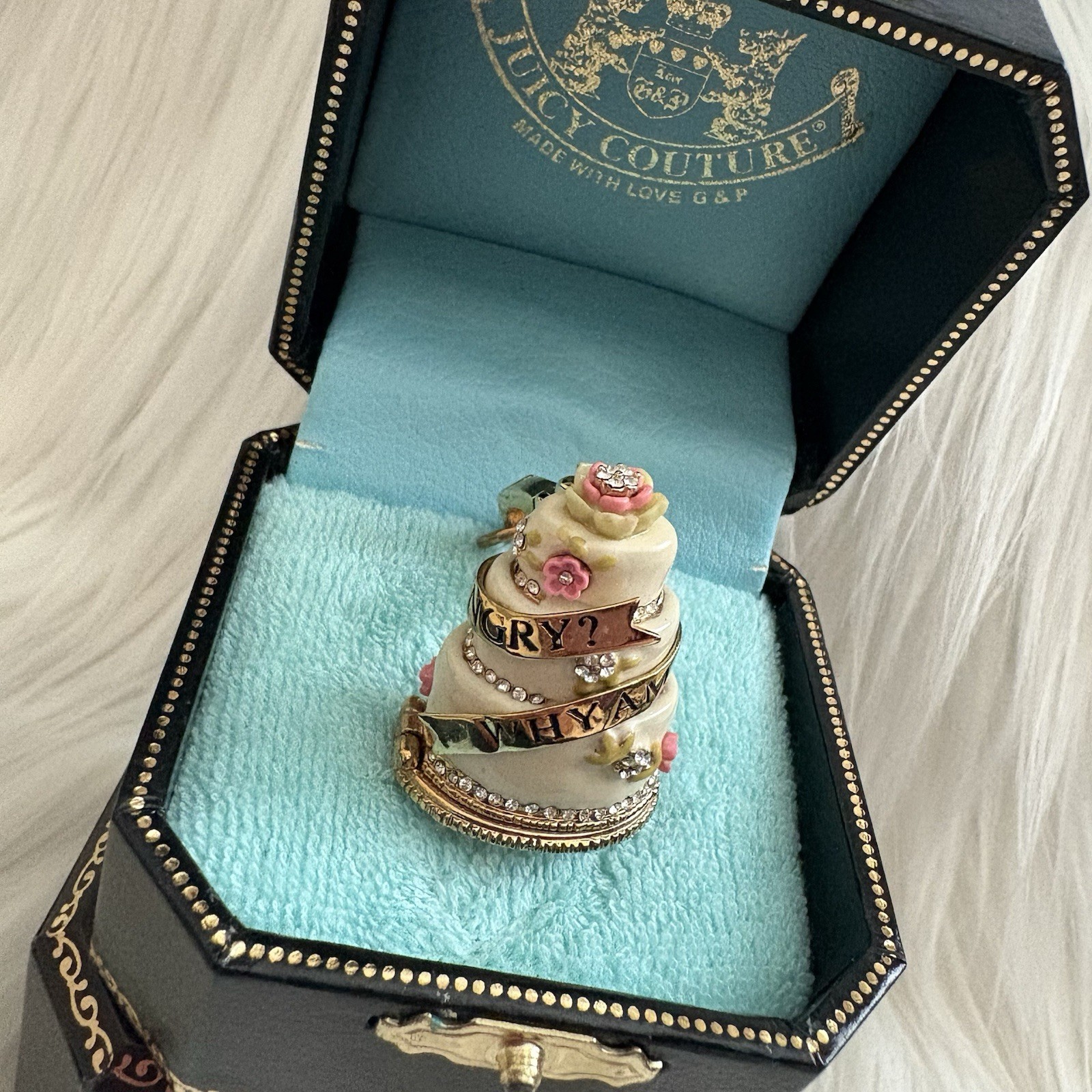 Authentic Juicy Couture Wedding Tiered Cake Charm NEW W/Box
