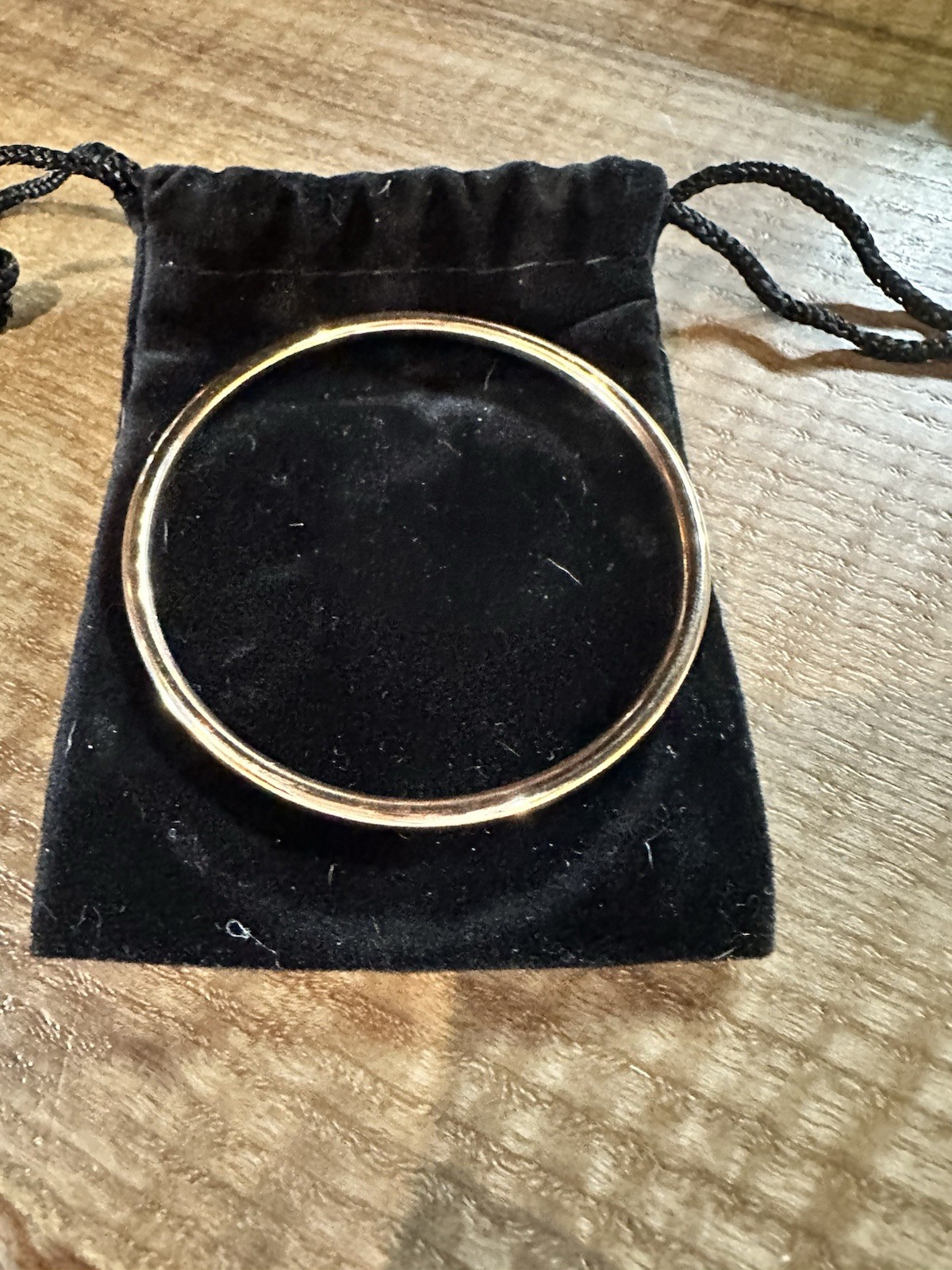 Rose Gold Tone Round Bangle Bracelet 6.8 in Metal No Stone Bracelet