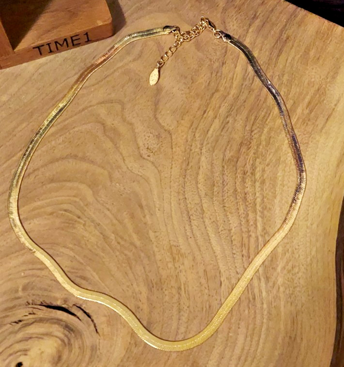 8 Other Reasons 16″ Gold Tone Herringbone Snake Chain Necklace