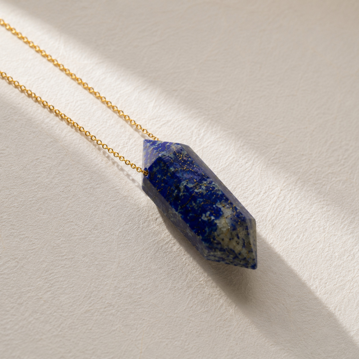 Natural Lapis Lazuli Geometric Crystal Point Necklace | Wisdom & Truth