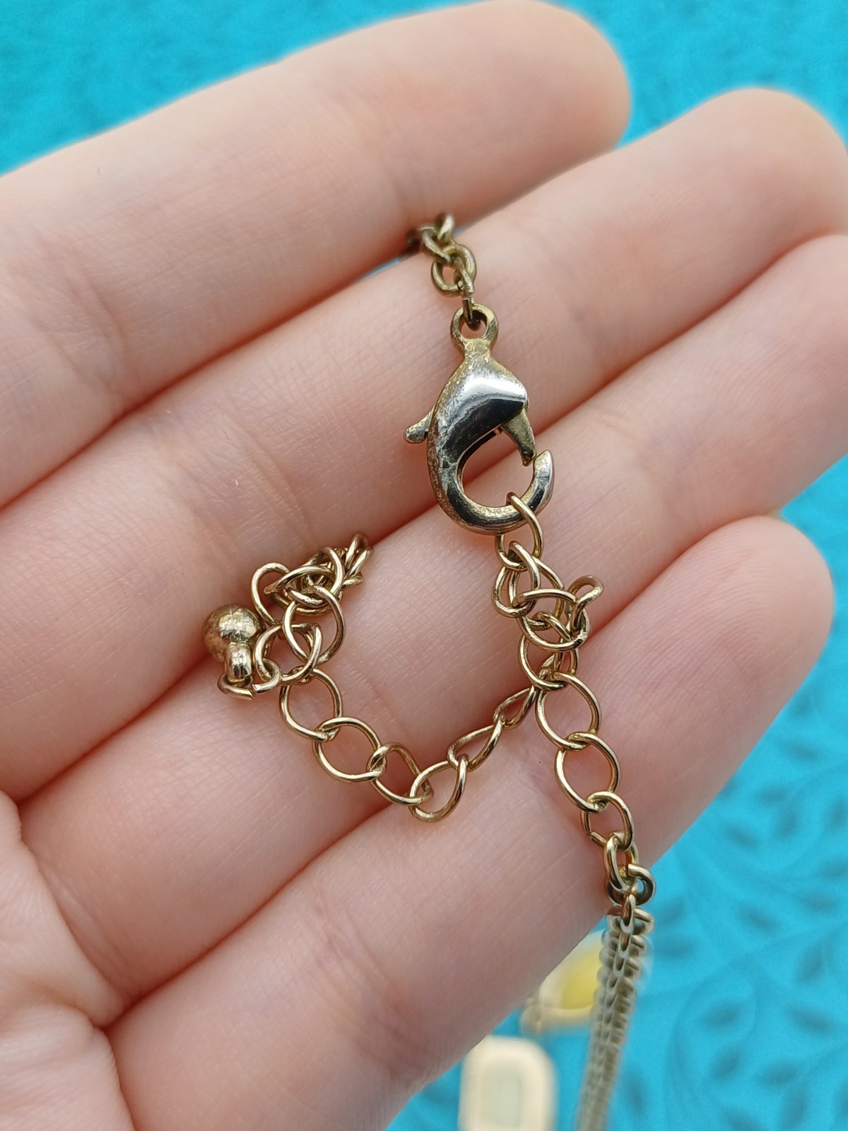 Modern Beautiful Gold Tone & Yellow Mixed Shaped Gem Y Drop Chain Necklace