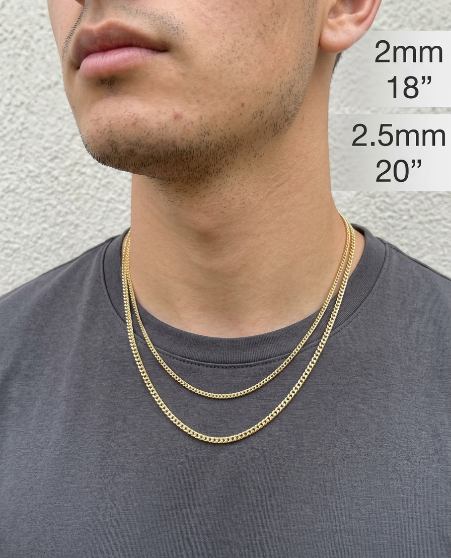 Men’s Real 14k Gold Plated Solid 925 Sterling Silver Franco Chain Necklace