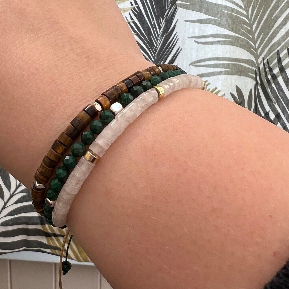 Natural Clear Quartz Stone Dainty Bracelet Clear Crystal Bracelet Minimalist
