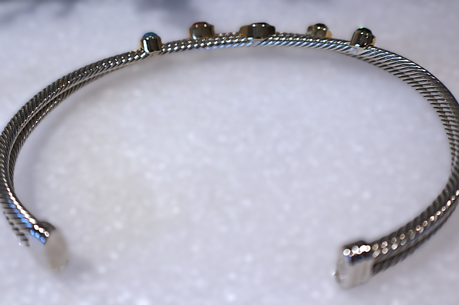 Designer Inspired Cable Choker Necklace and Bracelet Set Two Tone