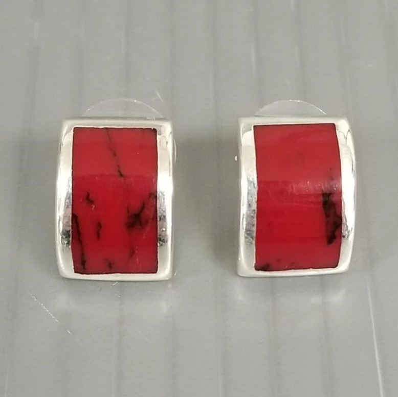 Silpada Sterling Silver Red and Black Pendant And Pierced Earrings Sets Retired