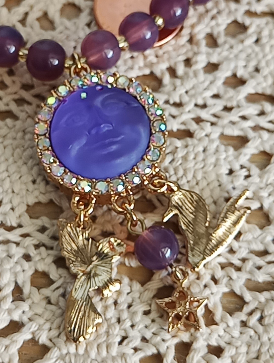 Kirks Folly Jewelry Double Sided Sea View Moon Necklace Women Gift
