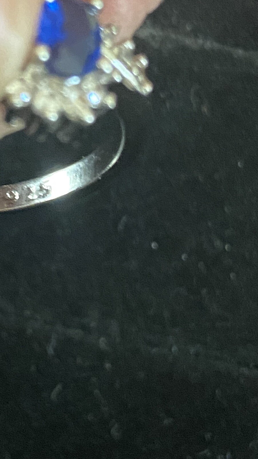 NEW .925 Sterling Silver Blue Saphire ring Cubic Zerconia size 6 Lab created