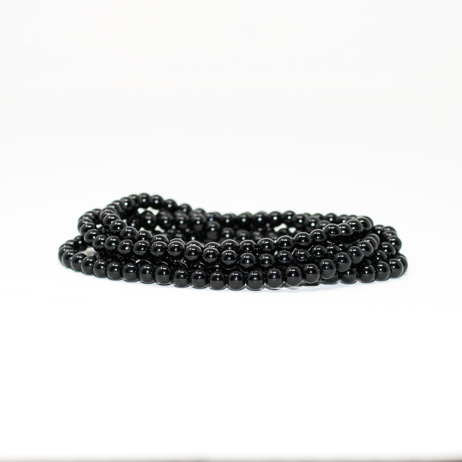 Natural Black Tourmaline Stone Bracelet 4mm Healing Crystal Stretch Bracelet