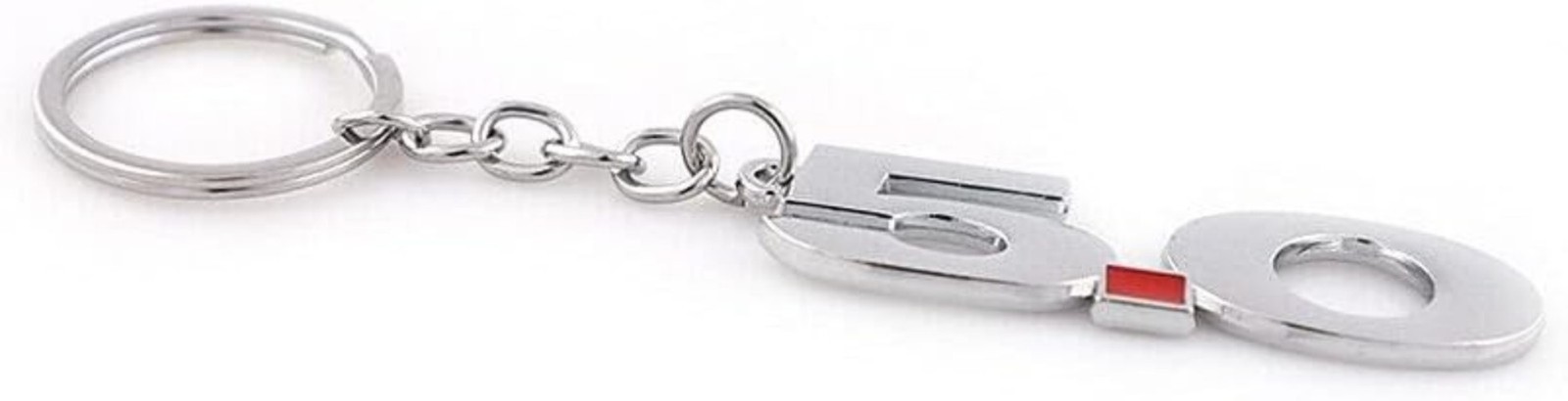 5.0 Car Keychain Key Ring Replacement for 2011~2014 Mustang GT 500 Cobra (Chrome