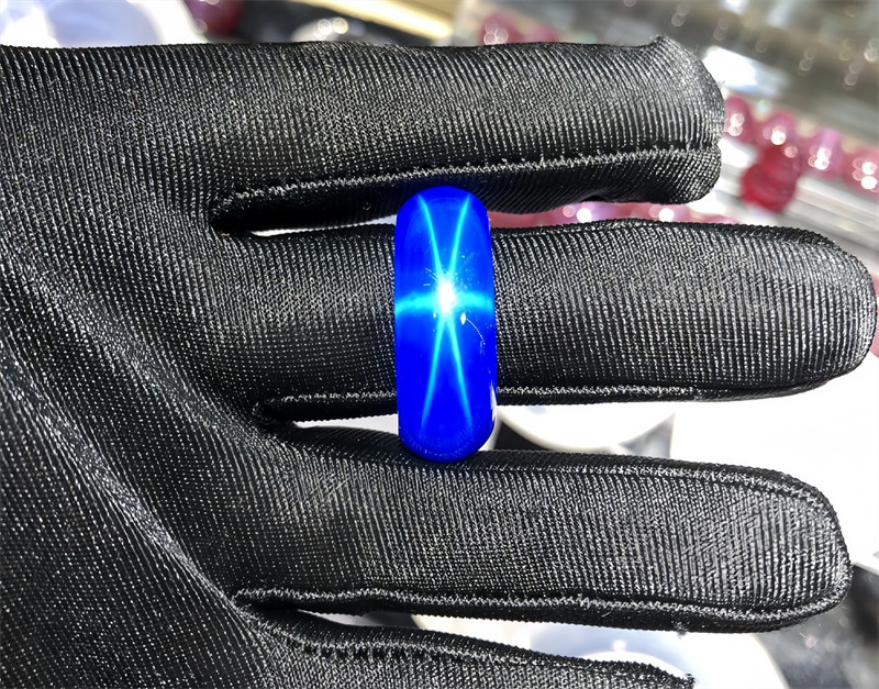 Top Lab Created Dark Blue Star Sapphire Ring.You can make pendant necklaces 1Pcs