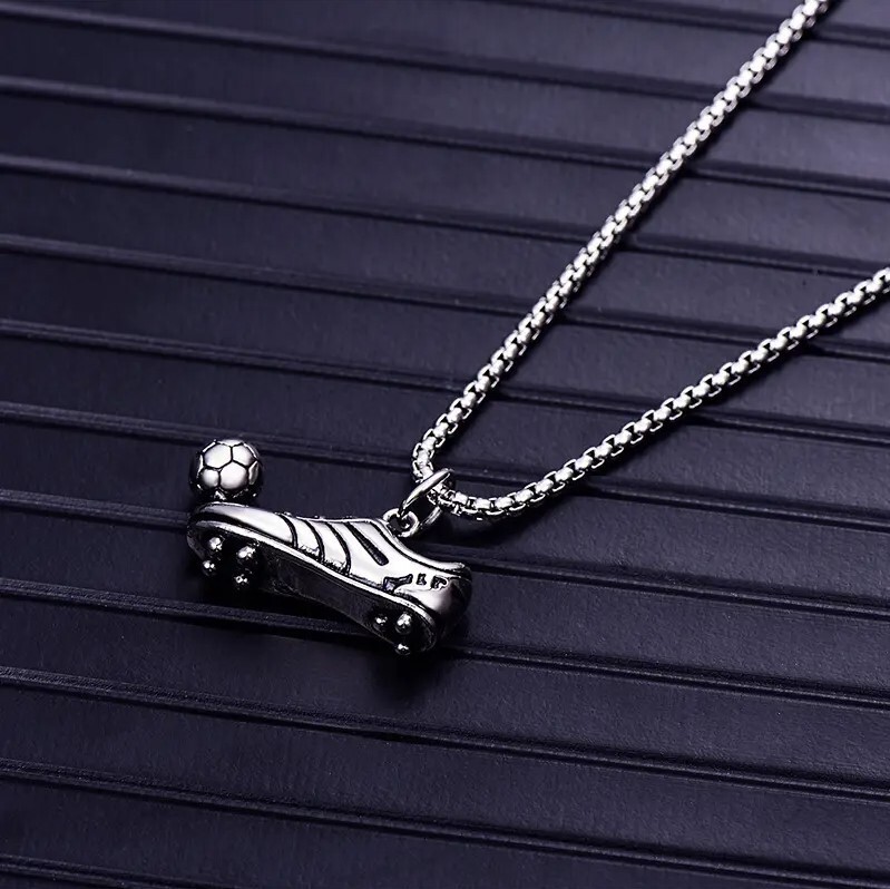 Silver Soccer Cleat & Ball Necklace, Football, Futball Pendant – MLS, World Cup