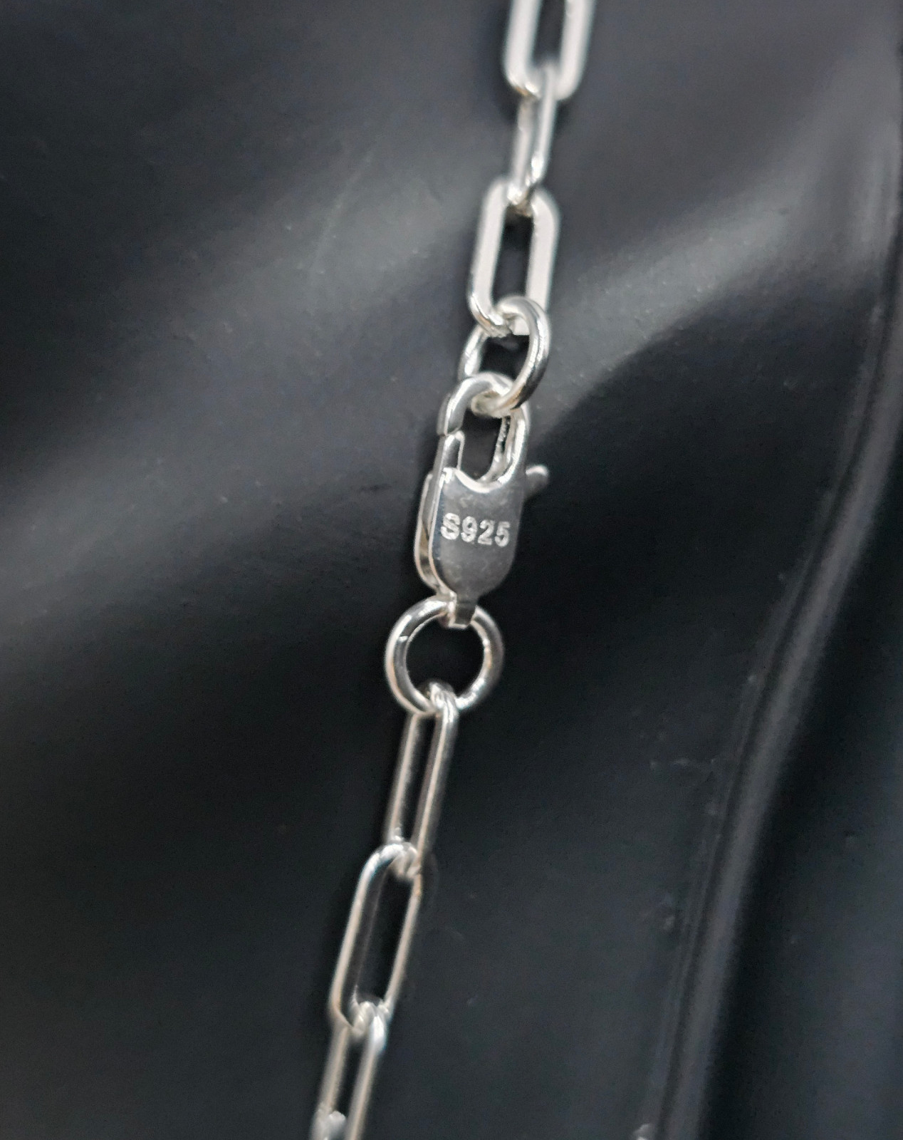 .925 Sterling Silver Paperclip Rolo 4 MM Solid Chain 18 in Necklace For Women