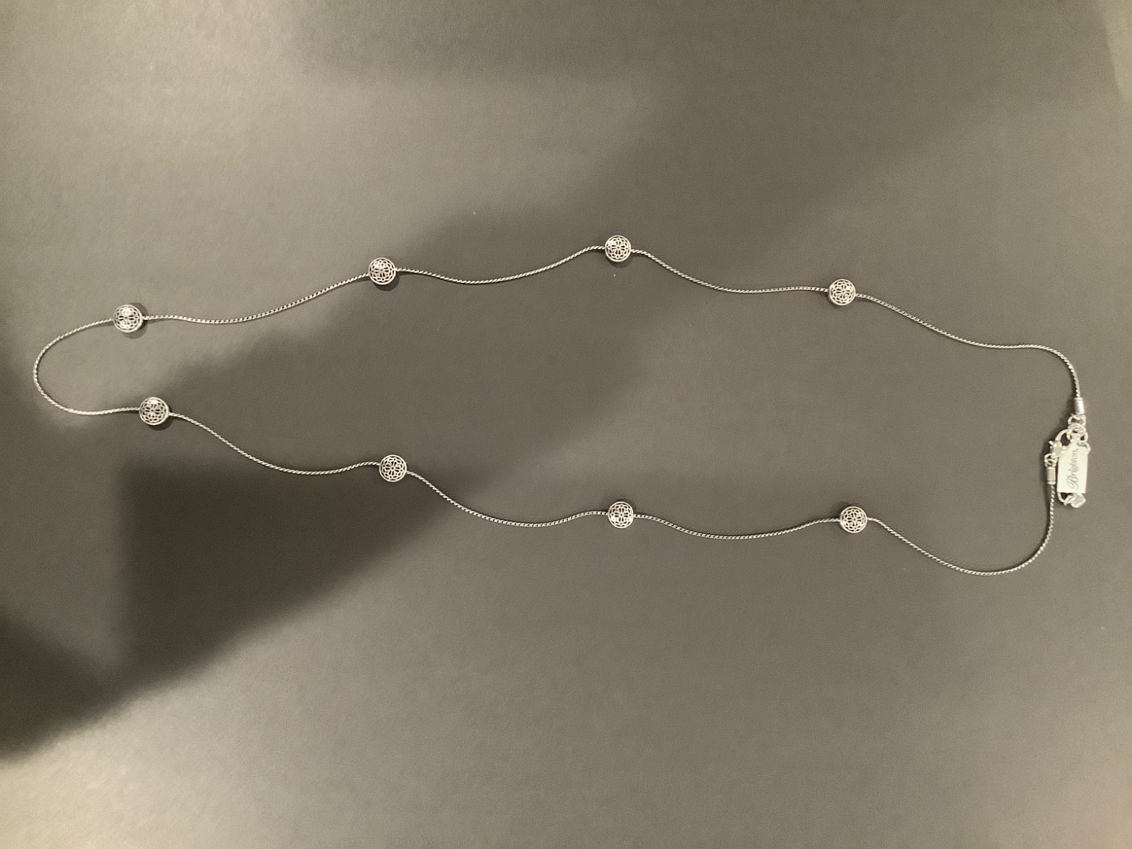 brighton necklace. Never used. With tags. About 36 inches in length. Adjustable