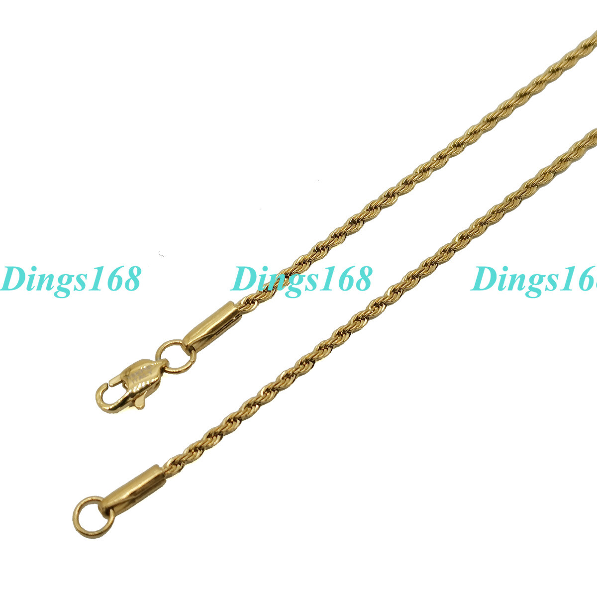 GENUINE 18K Gold Filled Classic 1.7mm Thin 16″ – 32″ Italian Rope Chain Necklace