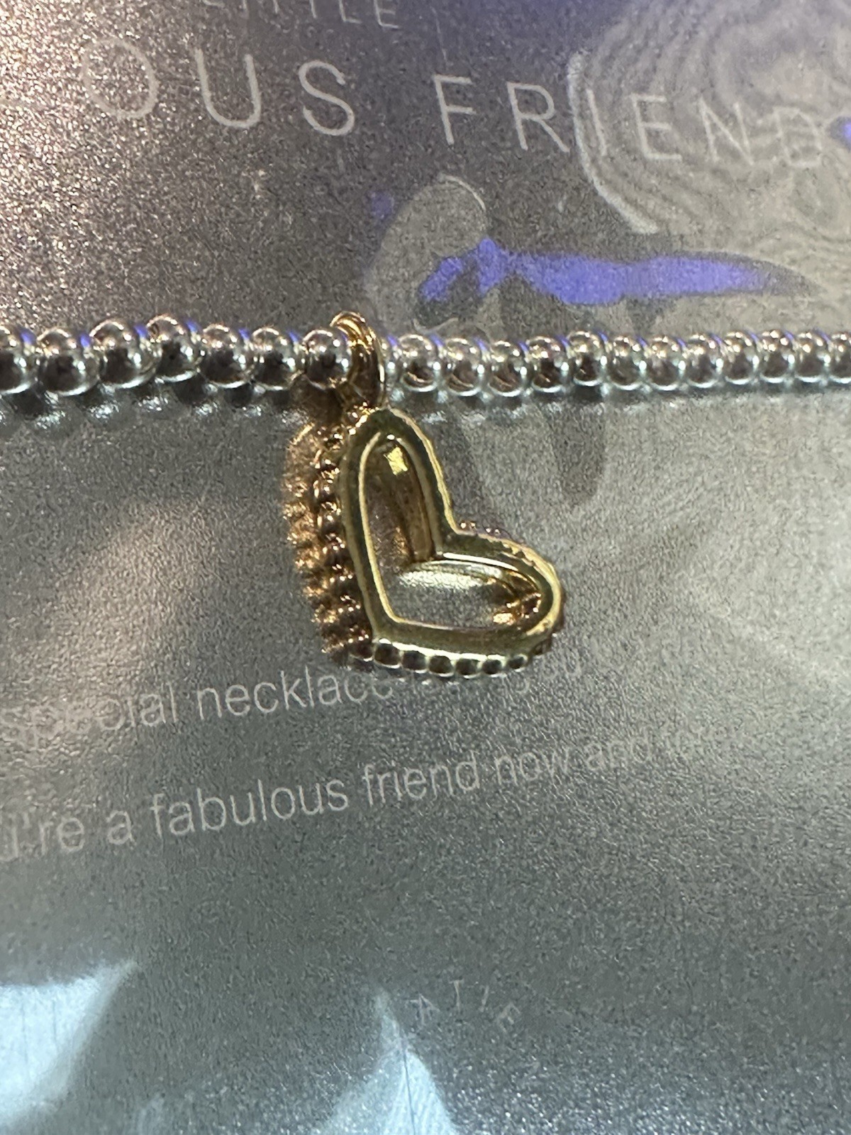 Fabulous Friend Silver Plated Beaded Stretch Bracelet Gold Plated Heart Charm