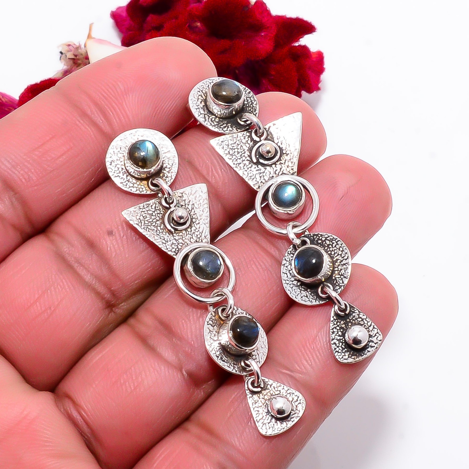 Labradorite Handmade 925 Sterling Silver Earring 1.95″ Su51, Christmas Gift