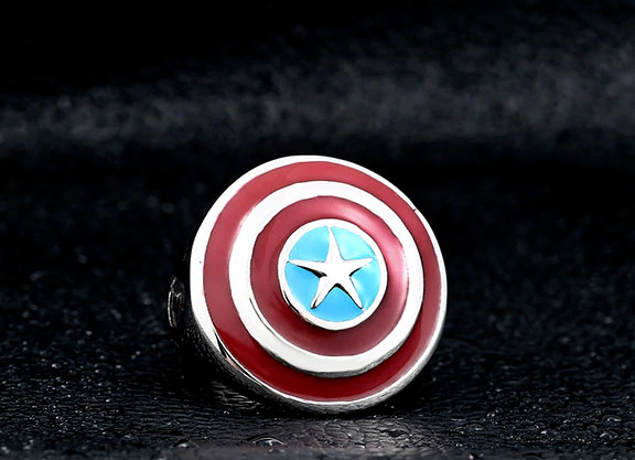 Captain America Shield Unisex Solid Stainless Steel/Enamel Ring For Cosplay