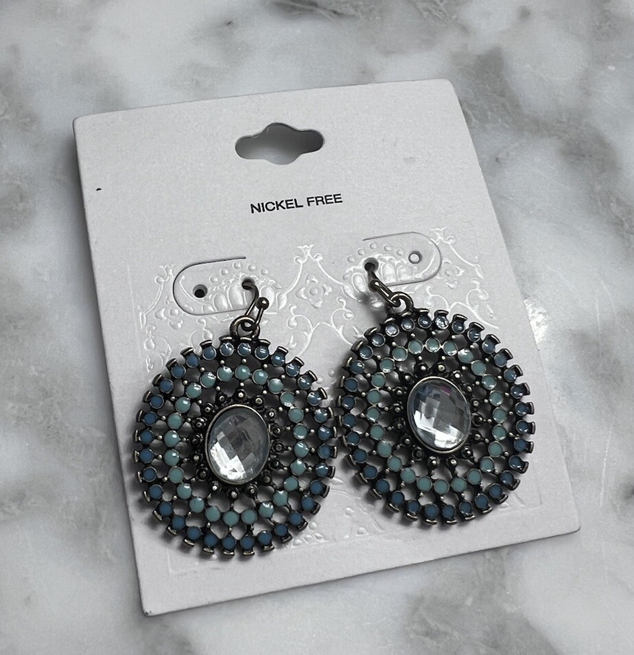 Target Turquoise Dangle Statement Earrings Nickel Free New With Tag