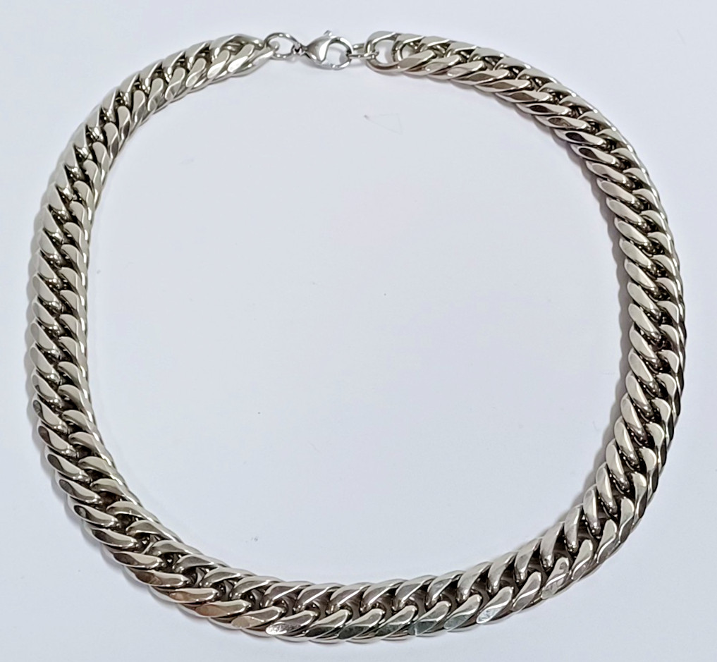 Heavy Mens Stainless Steel Cuban Curb Link Chain Necklace Silver 16mm 20″